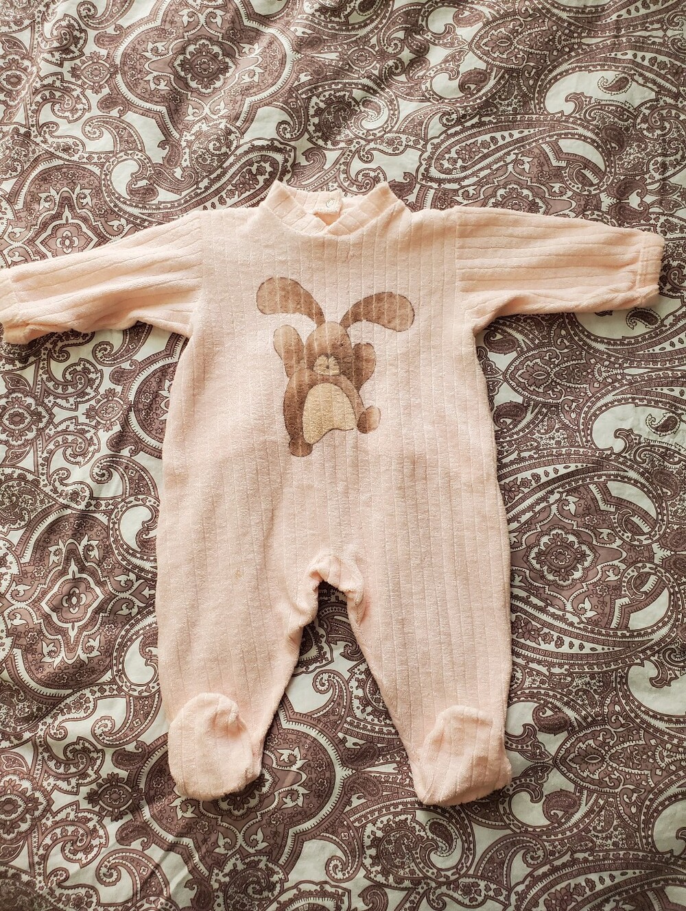 Petit Bateau Pink Onesie With Bunny Print | 3 Months